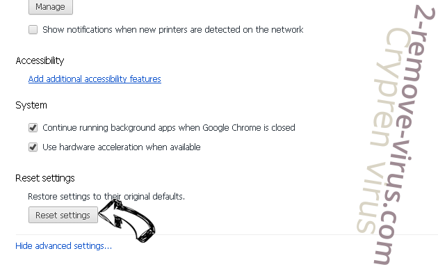 Cool Search Browser Hijacker Chrome advanced menu