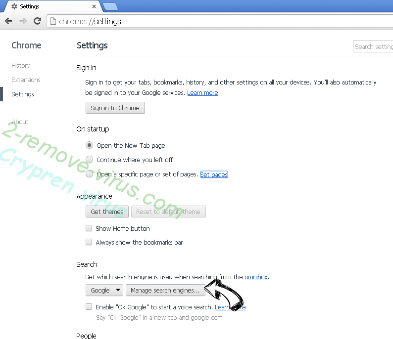 Crypren virus Chrome extensions disable