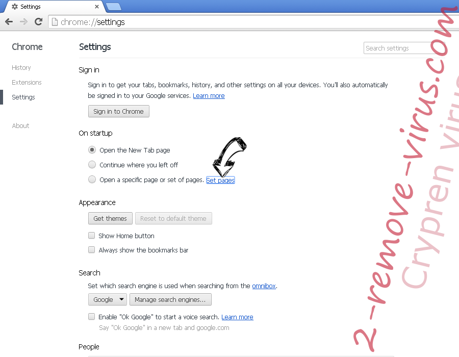 Cool Search Browser Hijacker Chrome settings