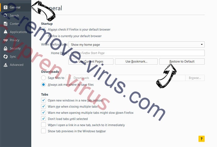 Crypren virus Firefox reset confirm