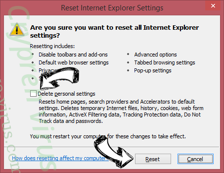 Crypren virus IE reset