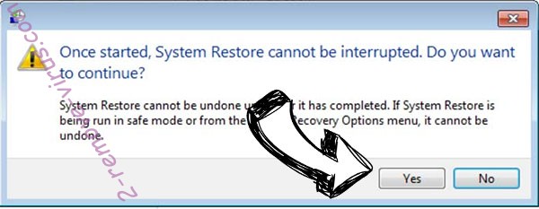 Eye ransomware removal - restore message