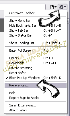 Cool Search Browser Hijacker Safari menu