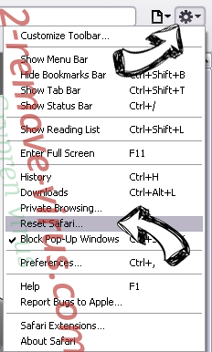 Rapidserach.com Safari reset menu
