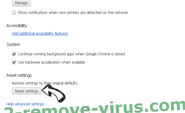 KMS virus Chrome advanced menu