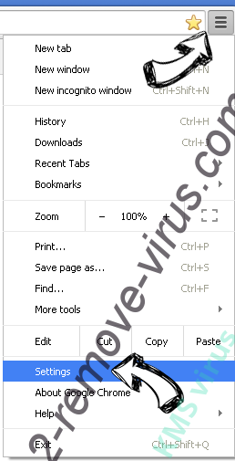 Search New Tab Chrome menu