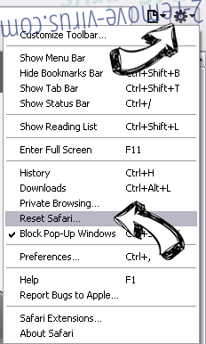 TrendsTab Safari reset menu