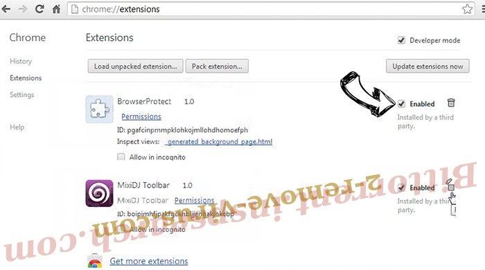 Screen Watch Browser Hijacker Virus Chrome extensions disable