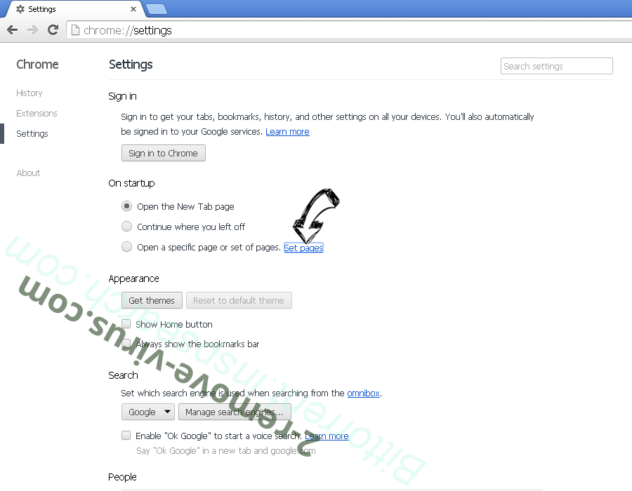 Screen Watch Browser Hijacker Virus Chrome settings