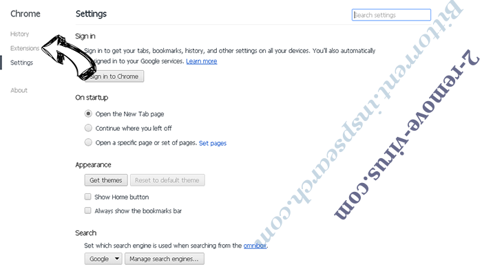 adaranth.com virus Chrome settings