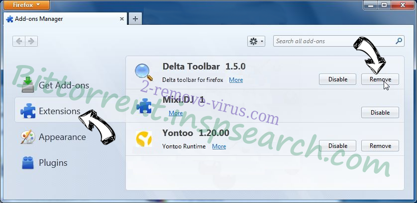 adaranth.com virus Firefox extensions