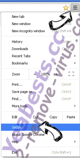 1startpage.com Chrome menu