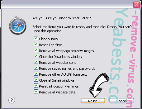Any Search Manager from Mac OS X Safari reset