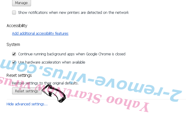 Page-ups.com Redirect Virus Chrome advanced menu