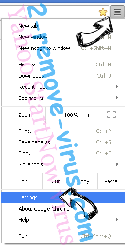 Page-ups.com Redirect Virus Chrome menu