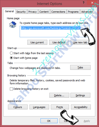 Yahoo StartNow virus IE toolbars and extensions
