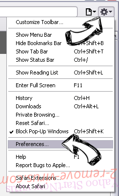 NoteHomepage Virus Safari menu