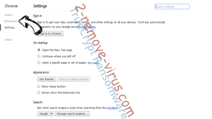 TrueCrypt Ransomware Chrome settings