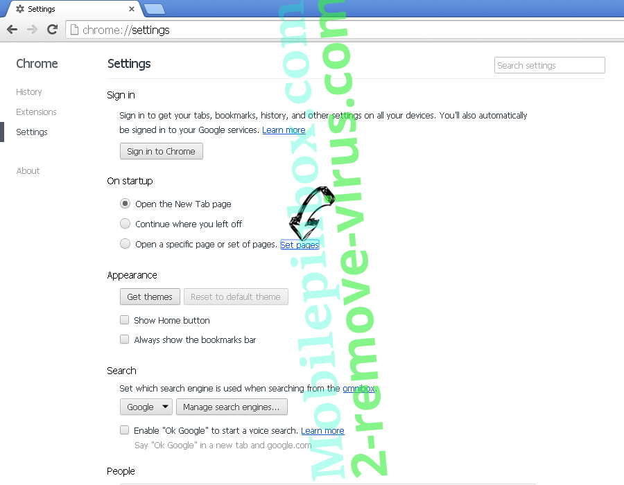 OnlineMapFinder Toolbar Chrome settings