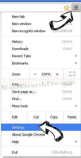Locky File Virus Chrome menu