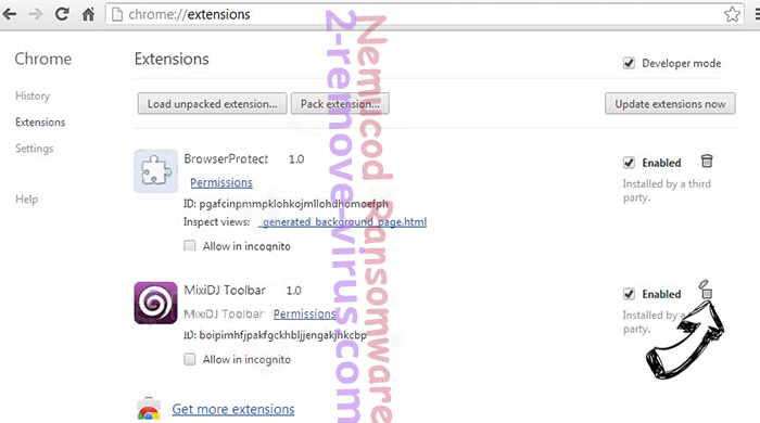 Search.bakinu.com Chrome extensions remove