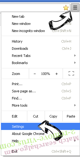 Bazzsearch.com Chrome menu