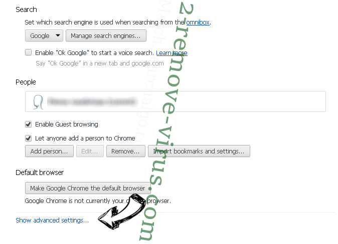 Bazzsearch.com Chrome settings more