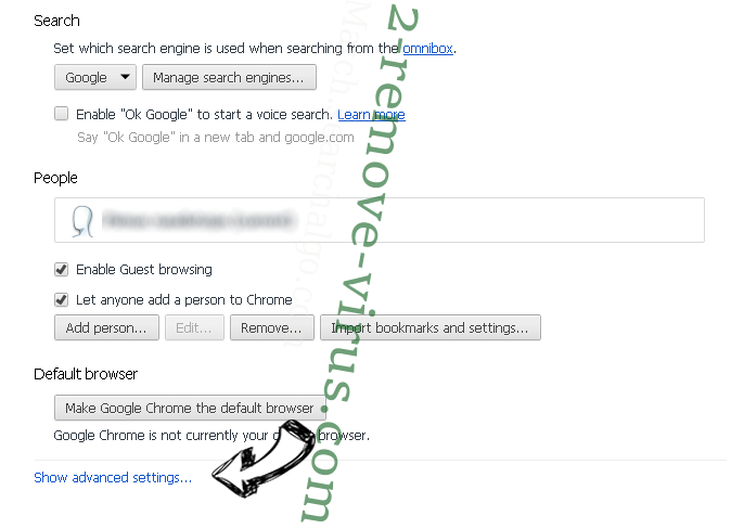 Searchbijen.com/wo Chrome settings more