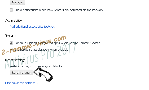 LoveSearchWeb.com Virus Chrome advanced menu