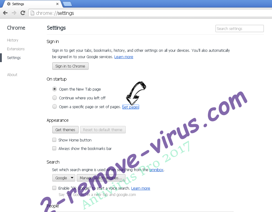 Antivirus Pro 2017 Chrome settings
