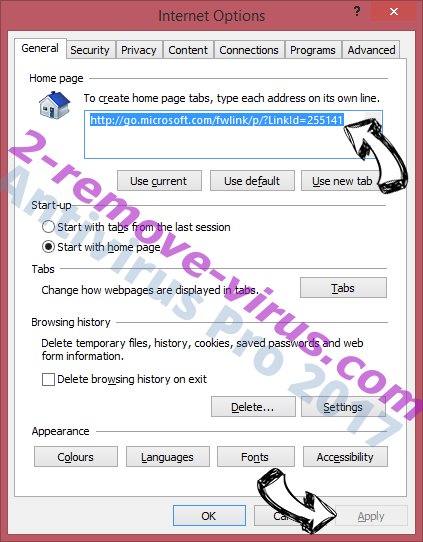 Antivirus Pro 2017 IE toolbars and extensions