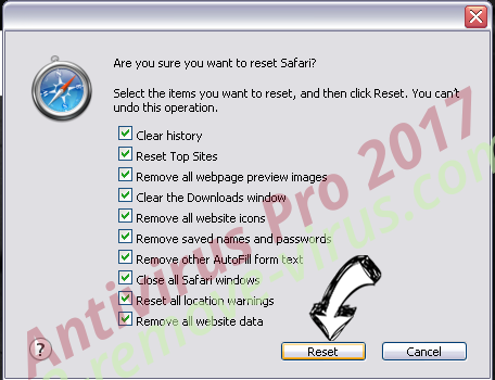 JohnyCryptor Ransomware Safari reset