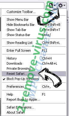 Payransom Ransomware Safari reset menu