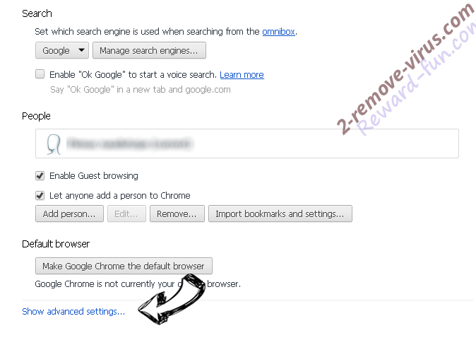 Setup Wizard Virus Chrome settings more