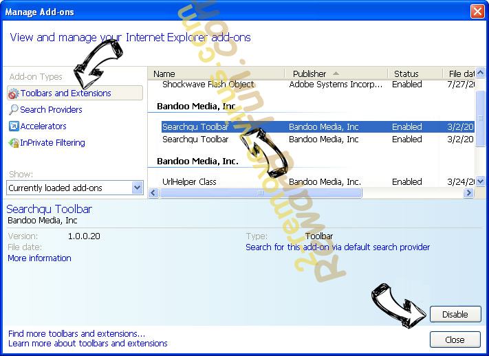 Csrssf.exe IE toolbars and extensions