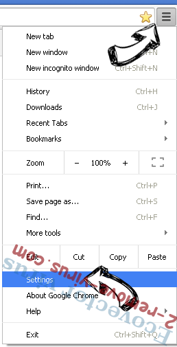 Searchemyn.com Chrome menu