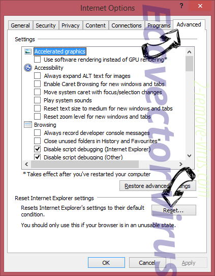 Ecovector virus IE reset browser