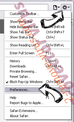 SNSLocker Ransomware Safari menu