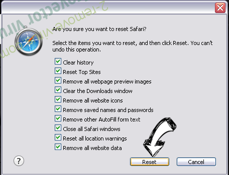 Green_Ray Ransomware Safari reset