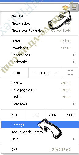 Vlcsearch.com Chrome menu