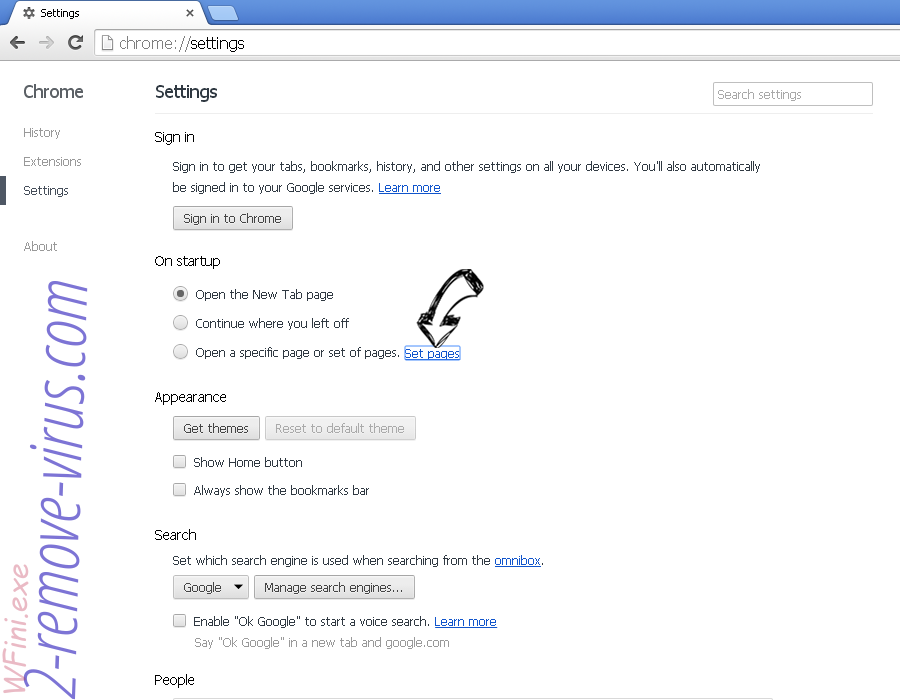 Vlcsearch.com Chrome settings