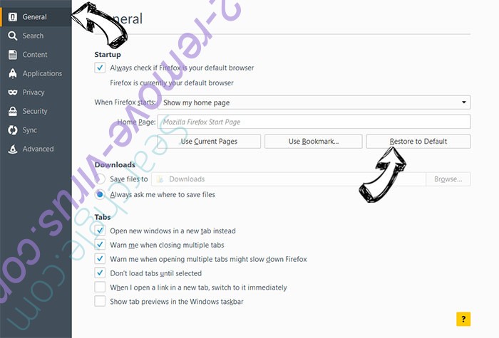 VLC Addon Ads Firefox reset confirm
