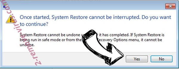 HEROSET Ransomware removal - restore message