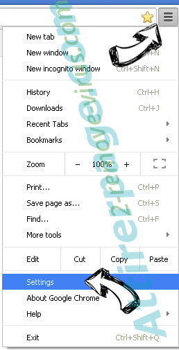 Tika-search.com Chrome menu