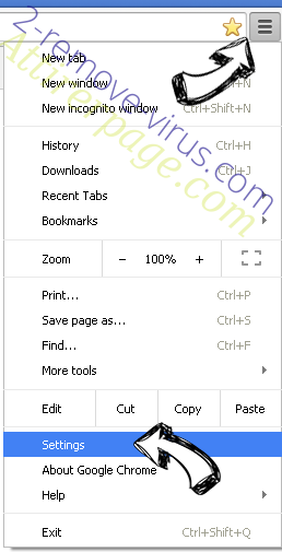 Tika-search.com Chrome menu