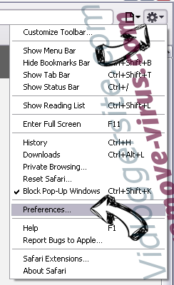 SecureSerch.com Safari menu