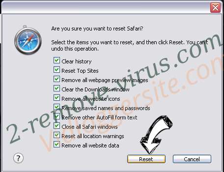 Tech Support Scam virus Safari reset
