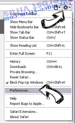 Black Shades Virus Safari menu