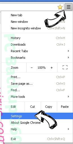 Searchqm.com Chrome menu