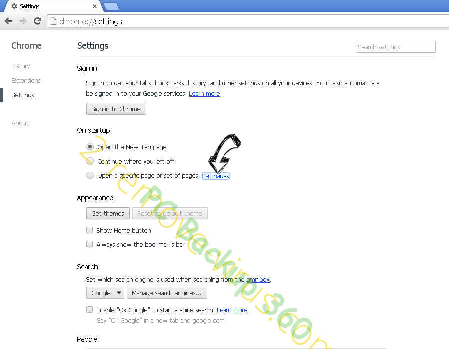 Search.searcheasyw.com Chrome settings